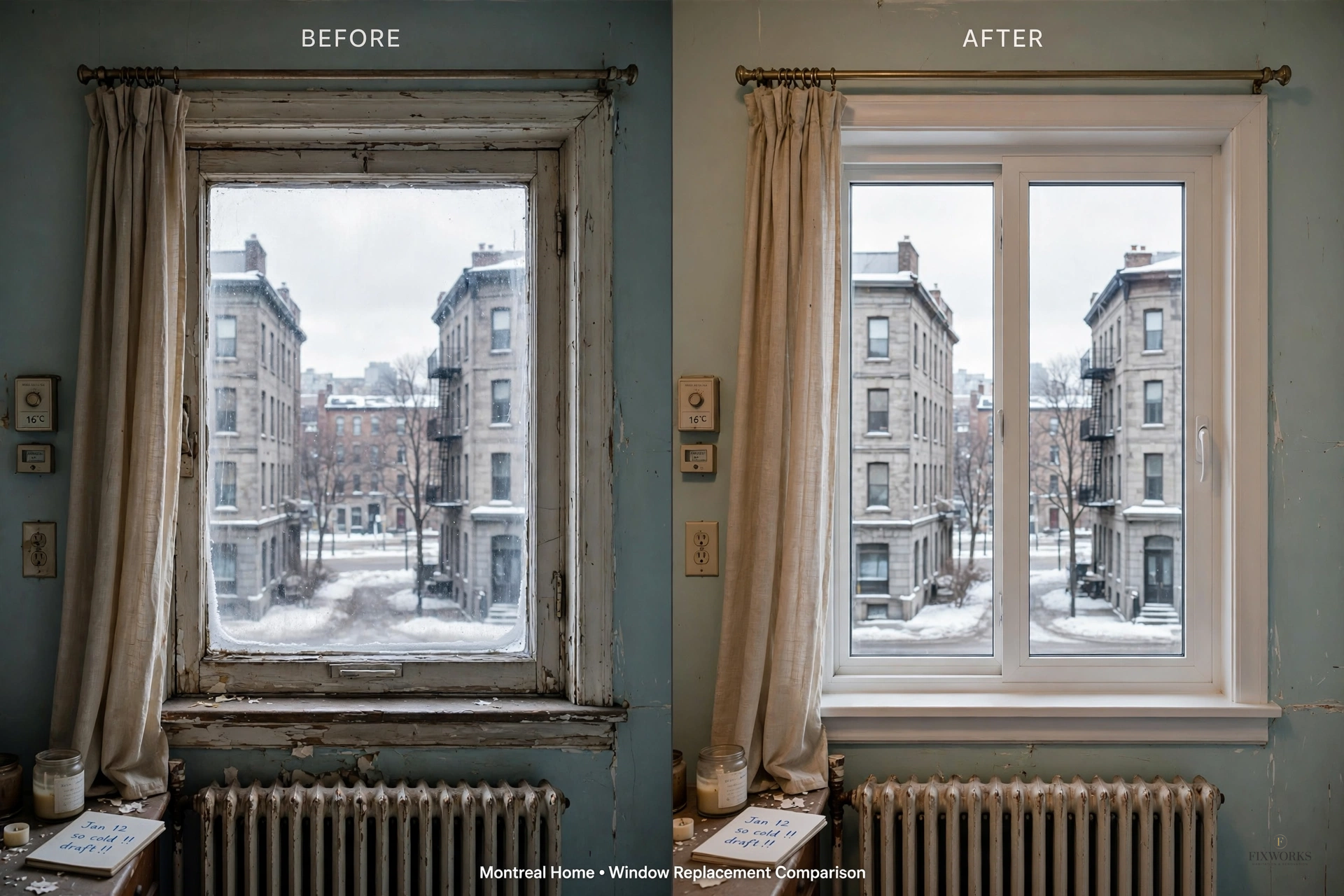 Remplacement de fenêtre — maison à Montréal
